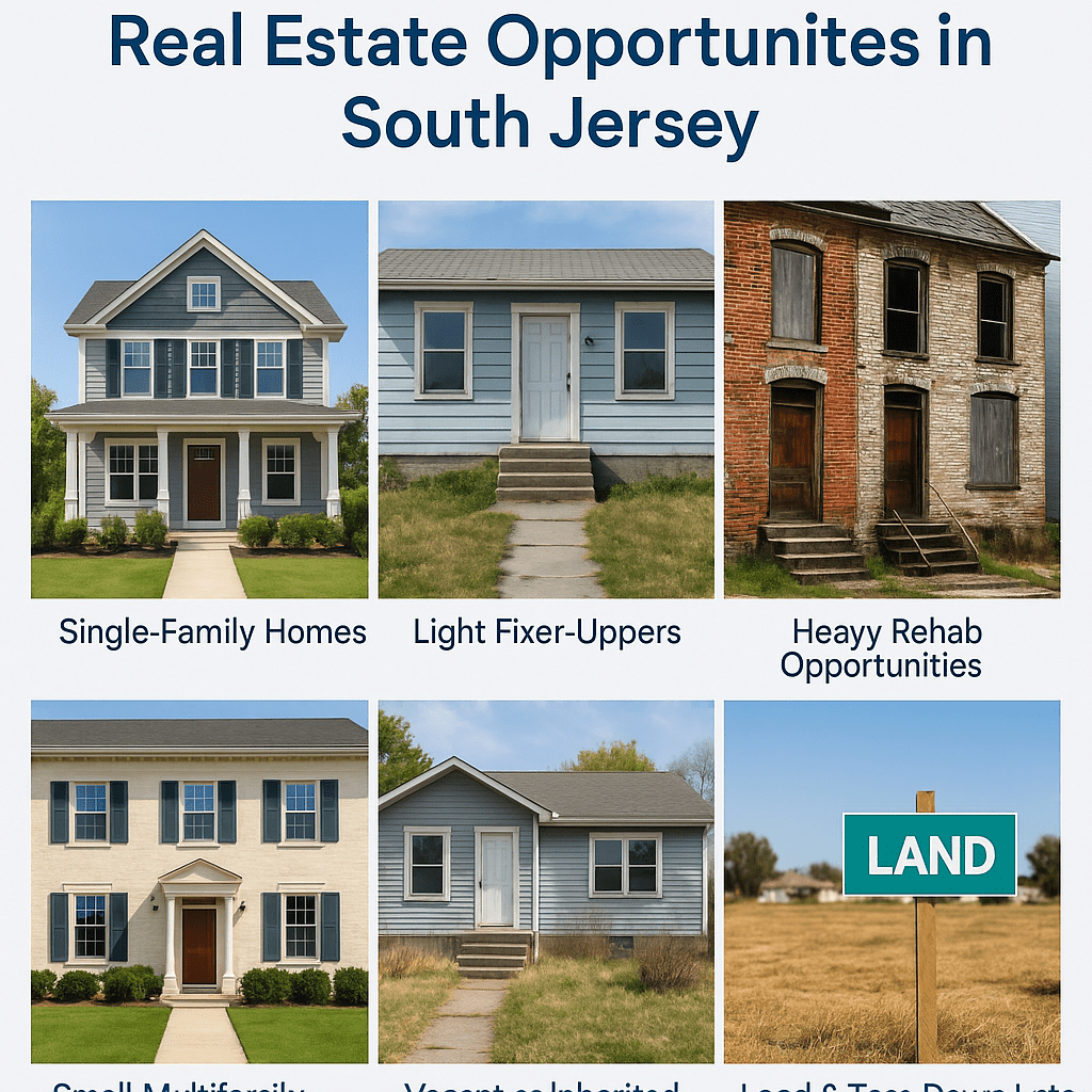 “Types of wholesale real estate opportunities South Jersey investors look for.”